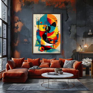 Póster Solar Refrain – Mid-Century Bauhaus Flow Wall Art