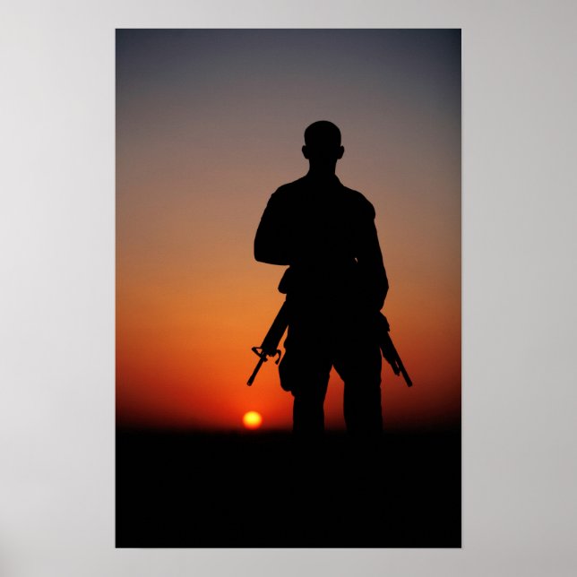 Póster Soldado al atardecer (Frente)