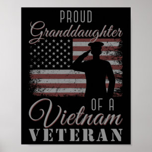 Póster Soldado De Bandera De Eeuu Orgullosa Nieta De Un V