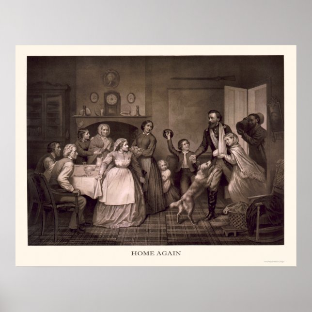 Póster Soldado de guerra civil recibe su hogar (Frente)