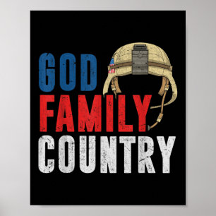 Póster Soldado de la familia de Dios Ee. Uu. Orgulloso Me