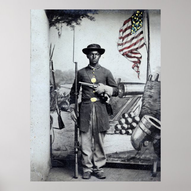 Póster Soldado de la Unión Negra, años 1860 (Frente)