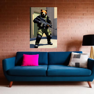 Póster Soldado de oso fresco antropomórfico | Poster de a