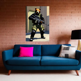 Póster Soldado de oso fresco antropomórfico | Poster de a