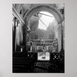 Póster Soldado En Iglesia Bombardeada - Italia - 1944
