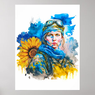 Póster Soldado guerrero ucraniano