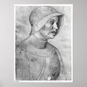 Póster Soldado que lleva un casco