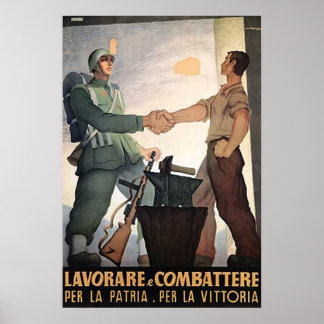 Póster Soldado y trabajador