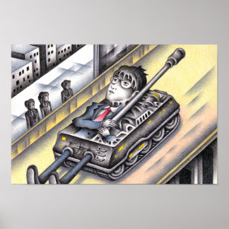 Póster Soldado yendo a la guerra.
