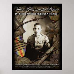 Póster Soldados afroamericanos en poster de la guerra