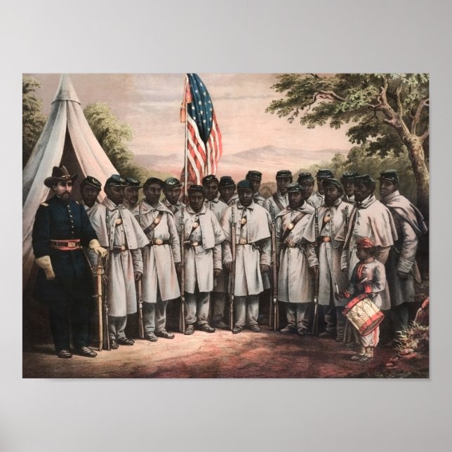 Póster Soldados afroamericanos - Guerra civil - 1864 (Frente)