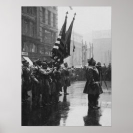 Póster Soldados "búfalos" regresando colores - 1919