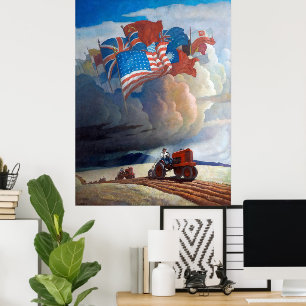 Póster Soldados del suelo por Newell Convers Wyeth