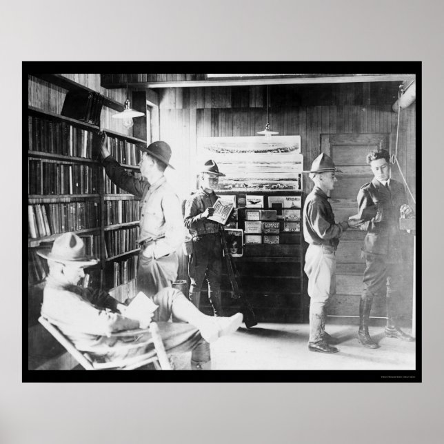 Póster Soldados en la biblioteca 1912 (Frente)