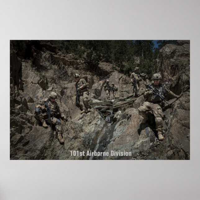 Póster Soldados estadounidenses de la 101ª División Aérea (Frente)