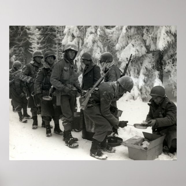 Póster Soldados estadounidenses en la Segunda Guerra Mund (Frente)