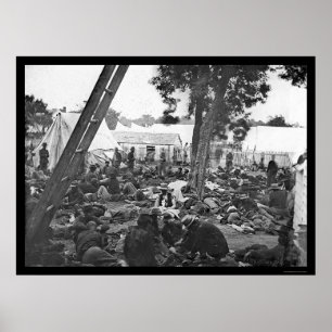 Póster Soldados heridos en el hospital 1862 de la guerra