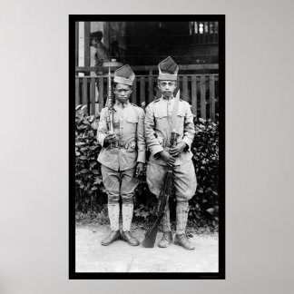 Póster Soldados moros Filipinas 1909