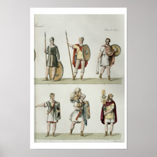 Póster Soldados romanos, detalle de la placa 2, clase 5