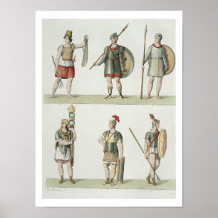 Póster Soldados romanos, detalle de la placa 2, clase 5 d