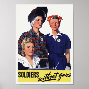 Póster Soldados sin los armas - trabajadores de la guerra