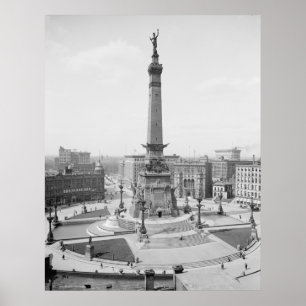 Póster Soldados y el monumento de los marineros