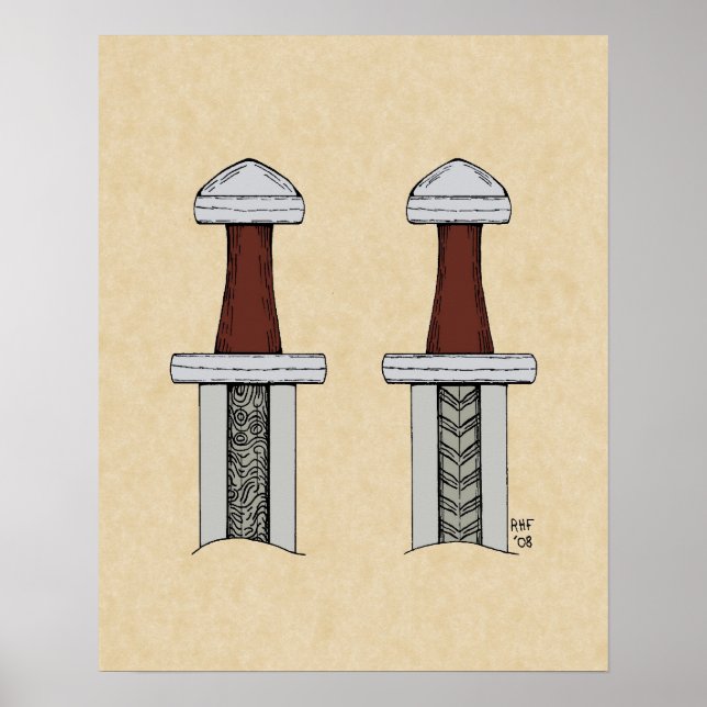 Póster Soldadura de patrón de espadas de visión (Frente)