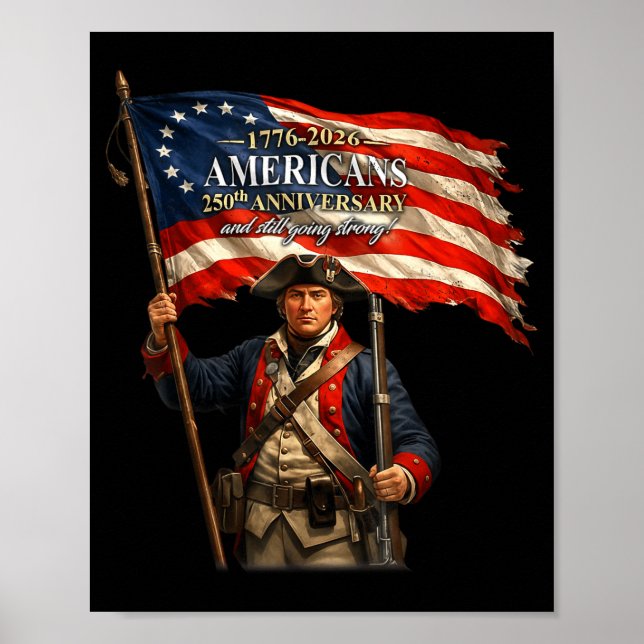Póster Soldier American Flag Patriotic Pride Illustration (Frente)