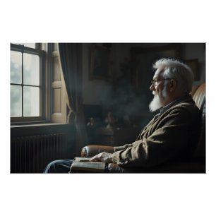 Póster Soledad Contemplativa de Ancianos