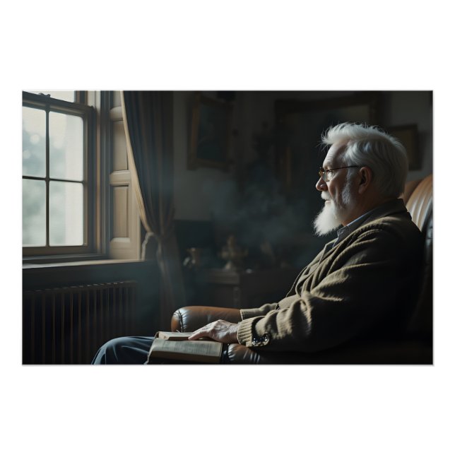 Póster Soledad Contemplativa de Ancianos