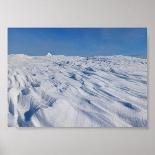 Póster Soledad nórdica dunas de nieve de invierno