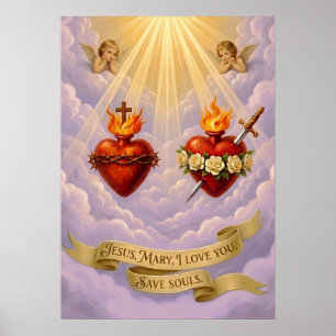 Póster Solemidad del Sagrado Corazón de Jesús Católico 