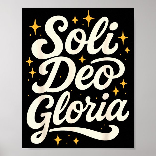 Póster Soli Deo Gloria Reformed Christian Theology Design (Frente)
