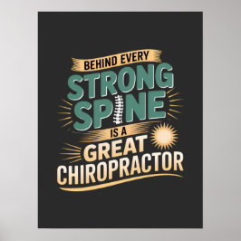 Póster Sólida espina dorsal Gran Chiropractor Diseño Cita