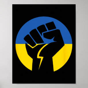 Póster Solidaridad Unida Con La Ucrania Llamada Puño