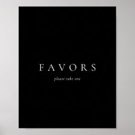 Póster Sólidos negros favoritos de la boda Minimalista si