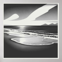 Solitud oceánica negro y blanco