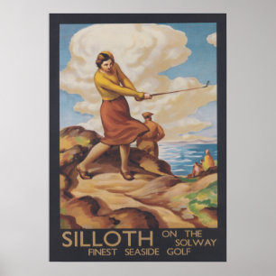 Póster Sollito en Solway, Inglaterra, Vintage Golf