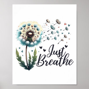Póster Solo Breathe Tee Dandelion Sitive Cita Suicidio Po