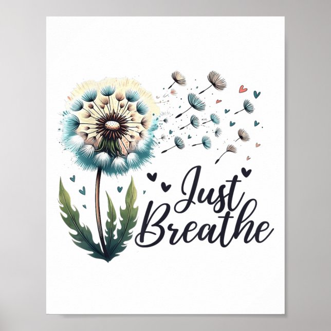 Póster Solo Breathe Tee Dandelion Sitive Cita Suicidio Po (Frente)