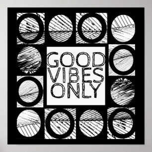 Póster sólo buenas vibraciones cita poster negrita en bla