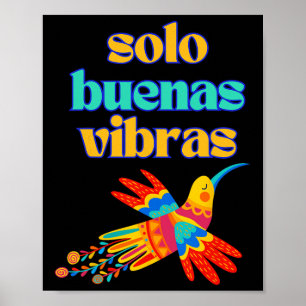 Póster Solo Buenas Vibras - Positivo Español Colorido Mex