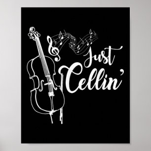 Póster Solo Cellin Cello es un gracioso músico de cómic