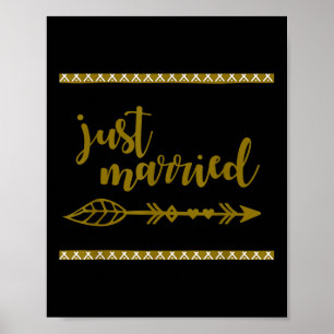 Póster Solo con flecha casada Tribal Brie Groom luna de m