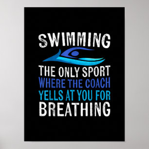 Póster Sólo Deporte De Natación Donde Entrenador Regalos 