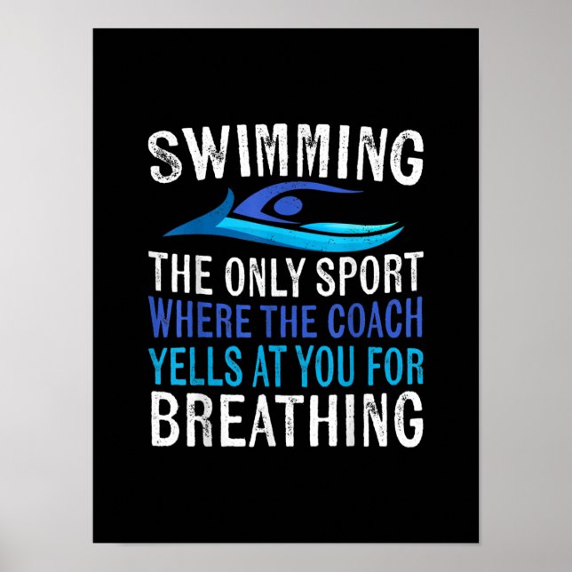 Póster Sólo Deporte De Natación Donde Entrenador Regalos  (Frente)