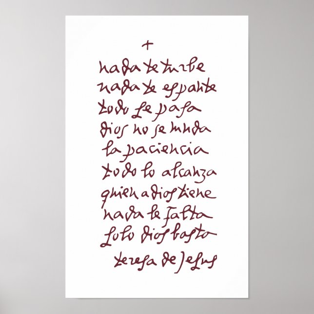 Póster Solo Dios (Que nada te moleste) (Frente)