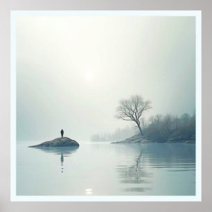 Póster Solo en el diseño de la niebla