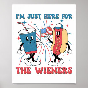 Póster Solo estoy aquí para los Wieners 4 de Julio Divert