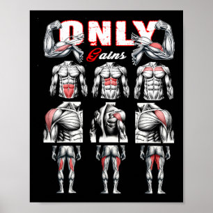 Póster Solo gana el gimnasio de entrenamiento de carrocer